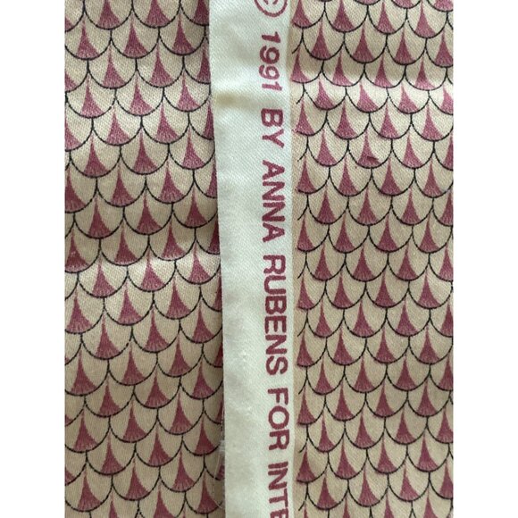 Vintage Fabric Wamsutta Burnt Orange White Lines Anna Rubens Pink Cream Fish Sca - Picture 7 of 13
